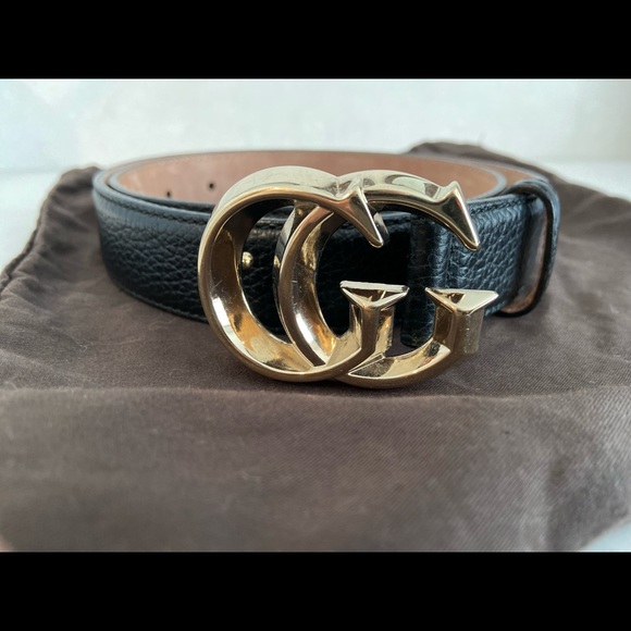 Sold !! Gucci Black Guccissima leather GG belt size 80 - Picture 8 of 14